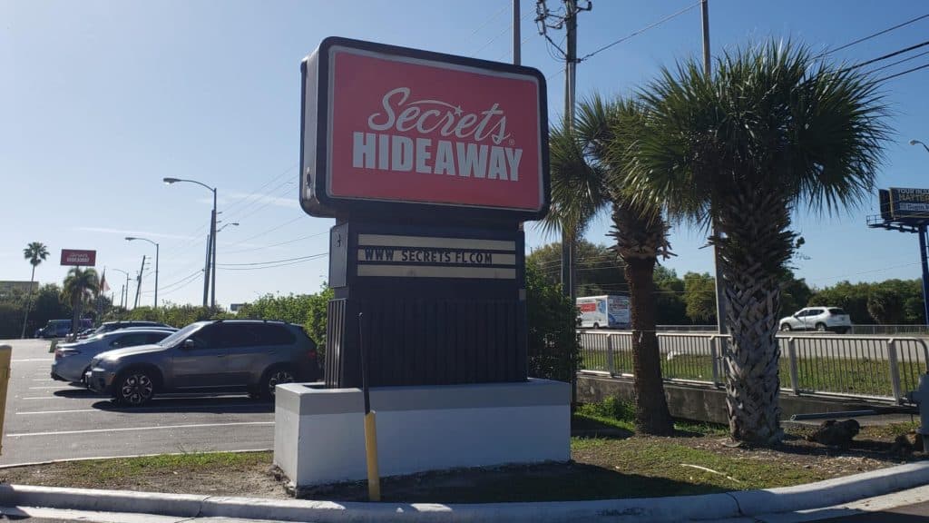 Secrets Hideaway Sign